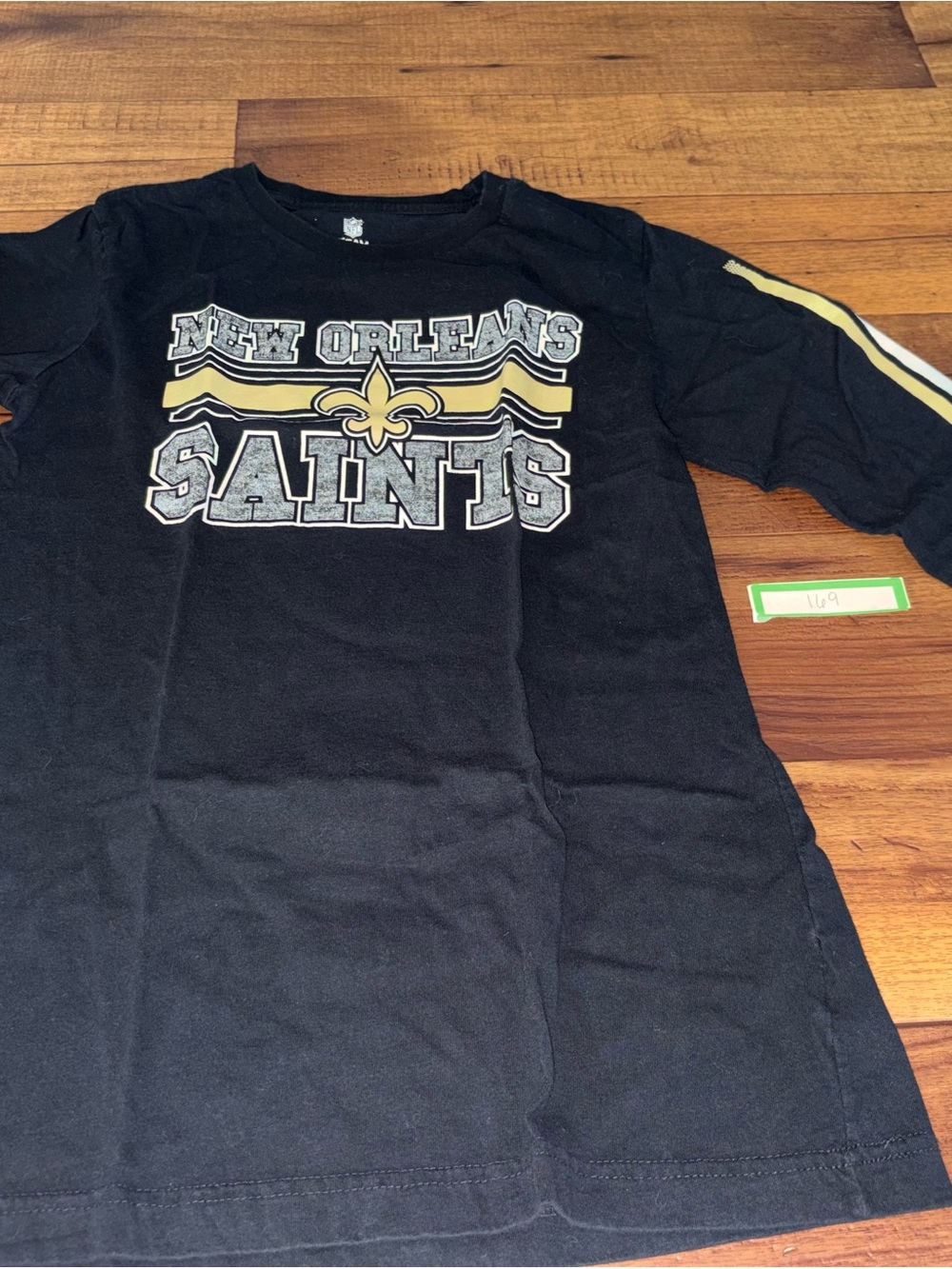 NFL Team Apparel Youth New Orleans Saints Black Long Sleeve Shirt L (10/12)